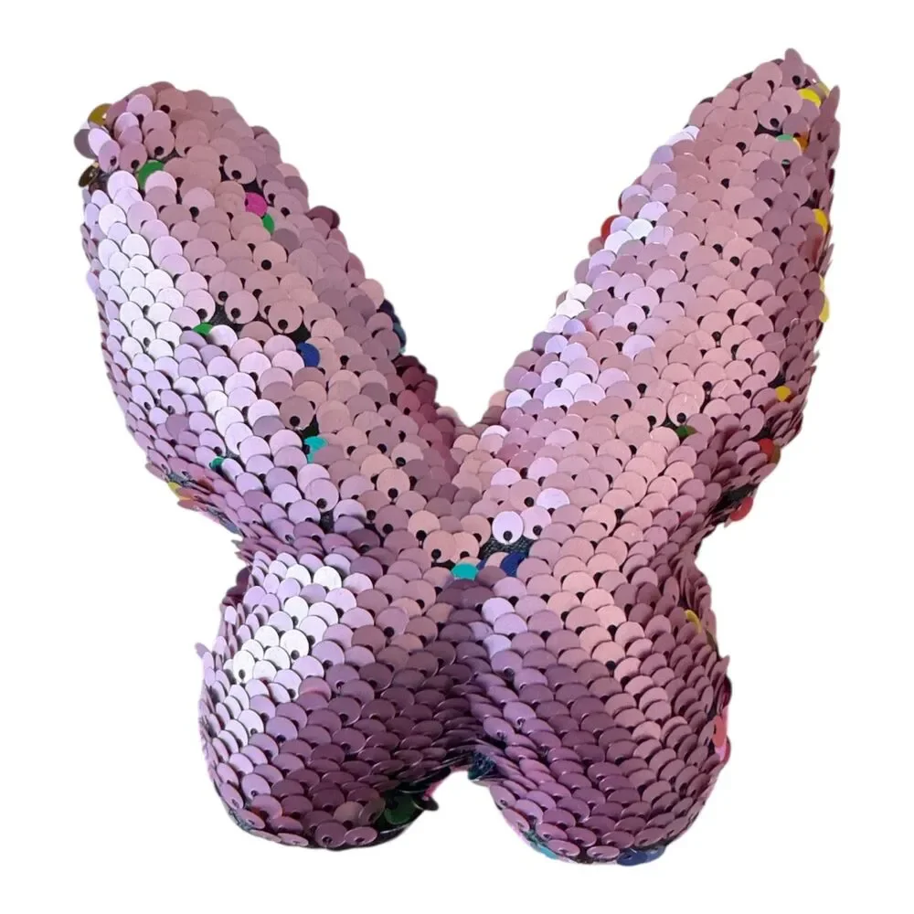 Plush Butterfly Rainbow Sequins Pink Sparkle Stuffed Animal Flippy Sequin 5 Inch